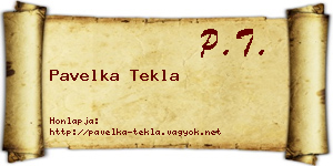 Pavelka Tekla névjegykártya